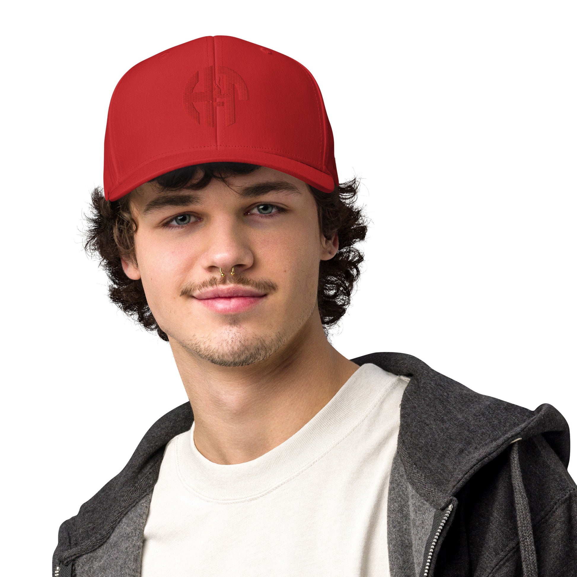 Adidas performance cap with moisture-wicking fabric and the iconic Adidas and HFT logo embroidered on the front for style and UPF 50+ protection power red  front