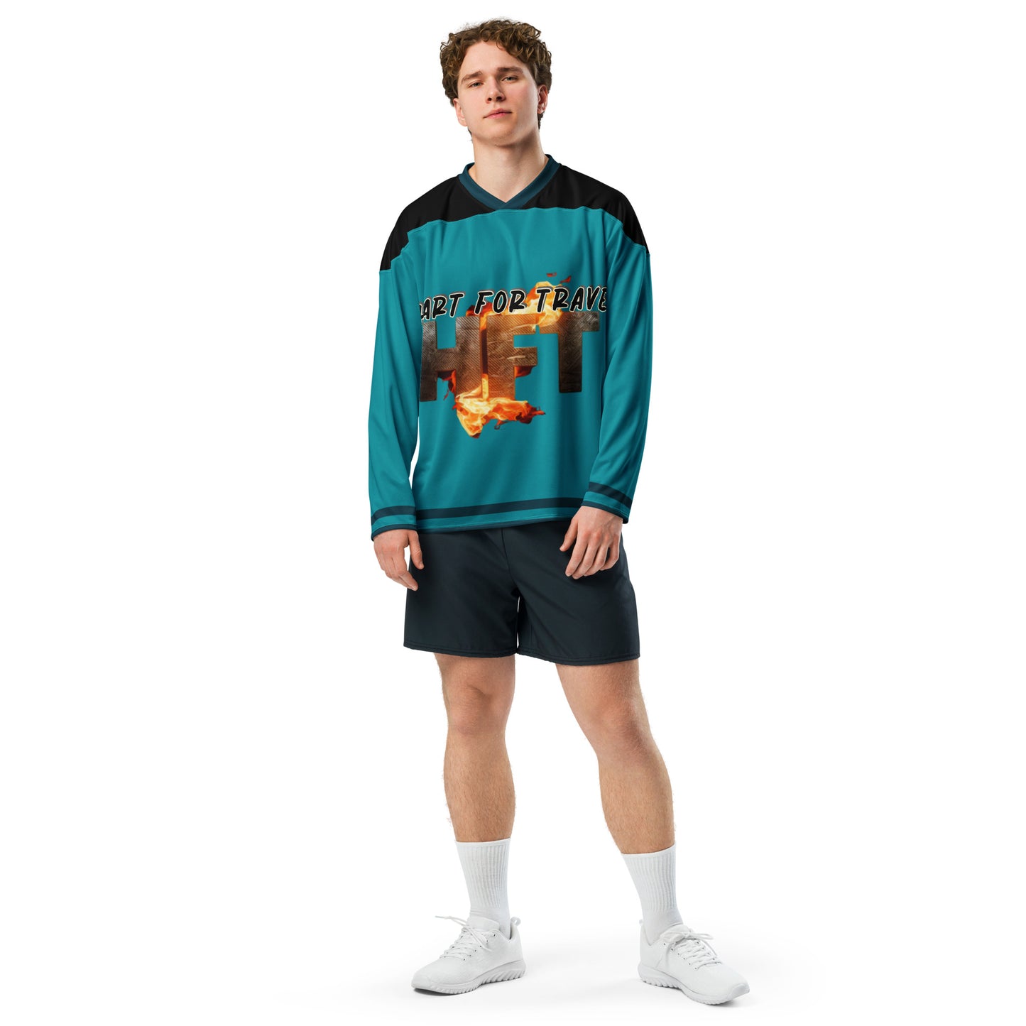 Teal Heart for Travel Designer Hockey Fan Jersey