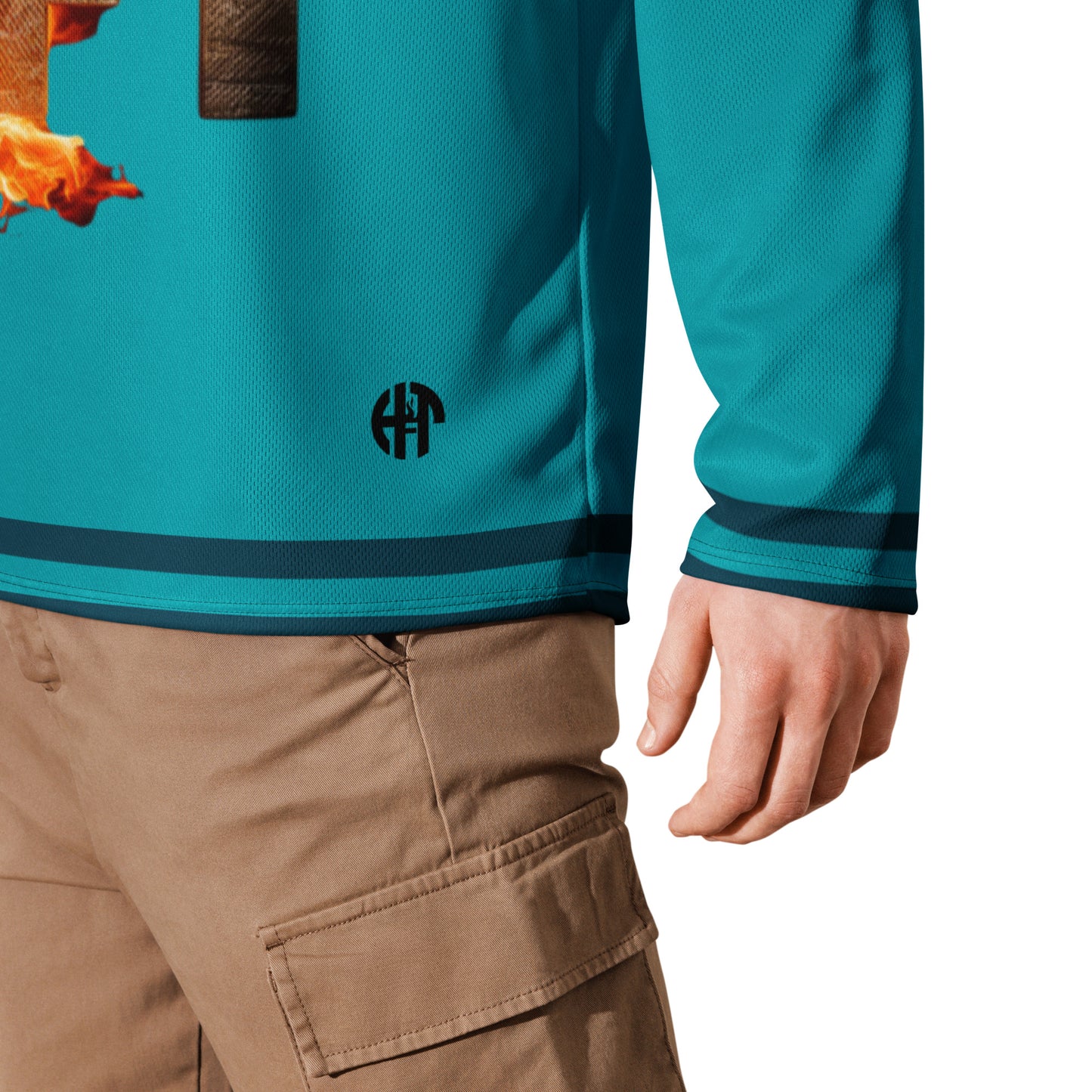 Teal Heart for Travel Designer Hockey Fan Jersey