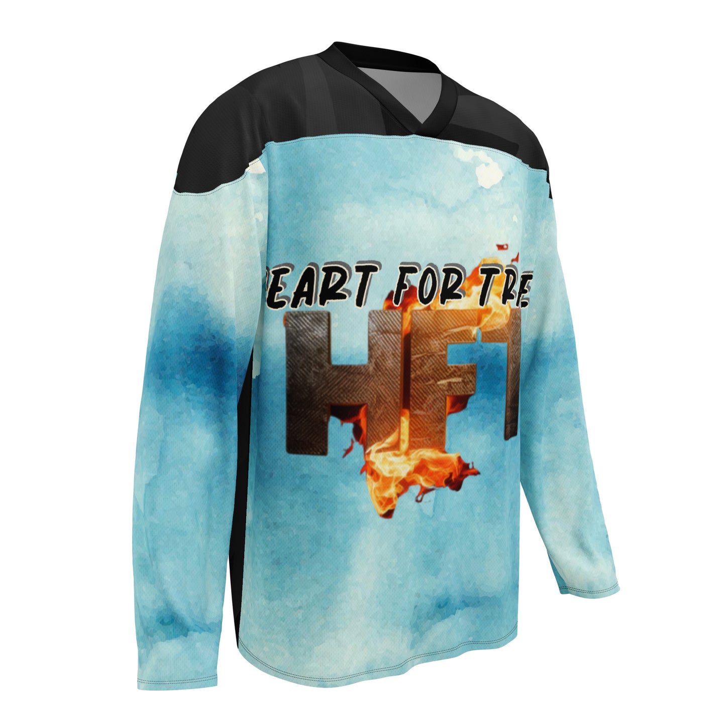 Light Blue Heart for Travel Designer Hockey Fan Jersey