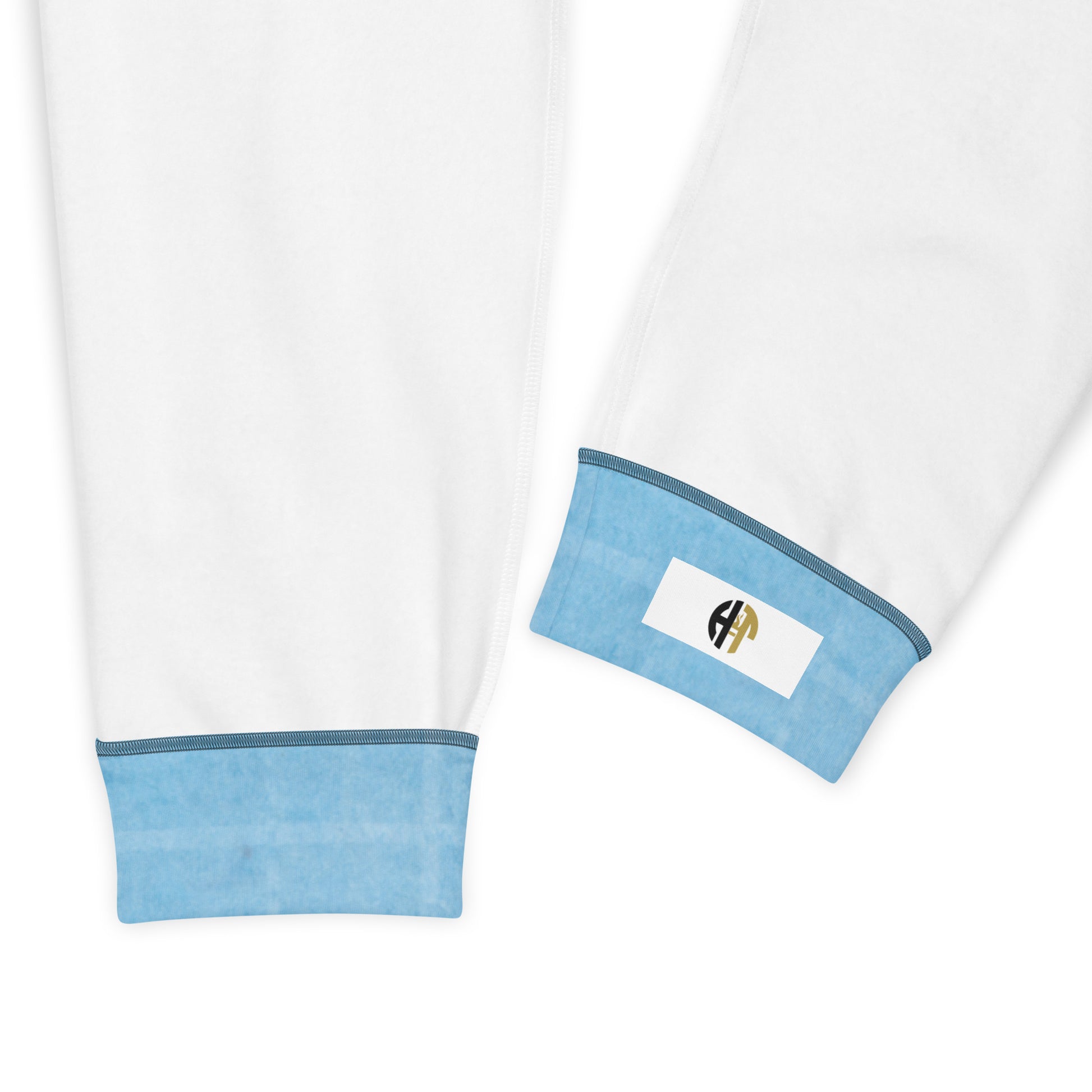 Light blue HFT Men's Joggers IV with a cotton-like texture and comfortable fit, designed for both active and leisure wear detail