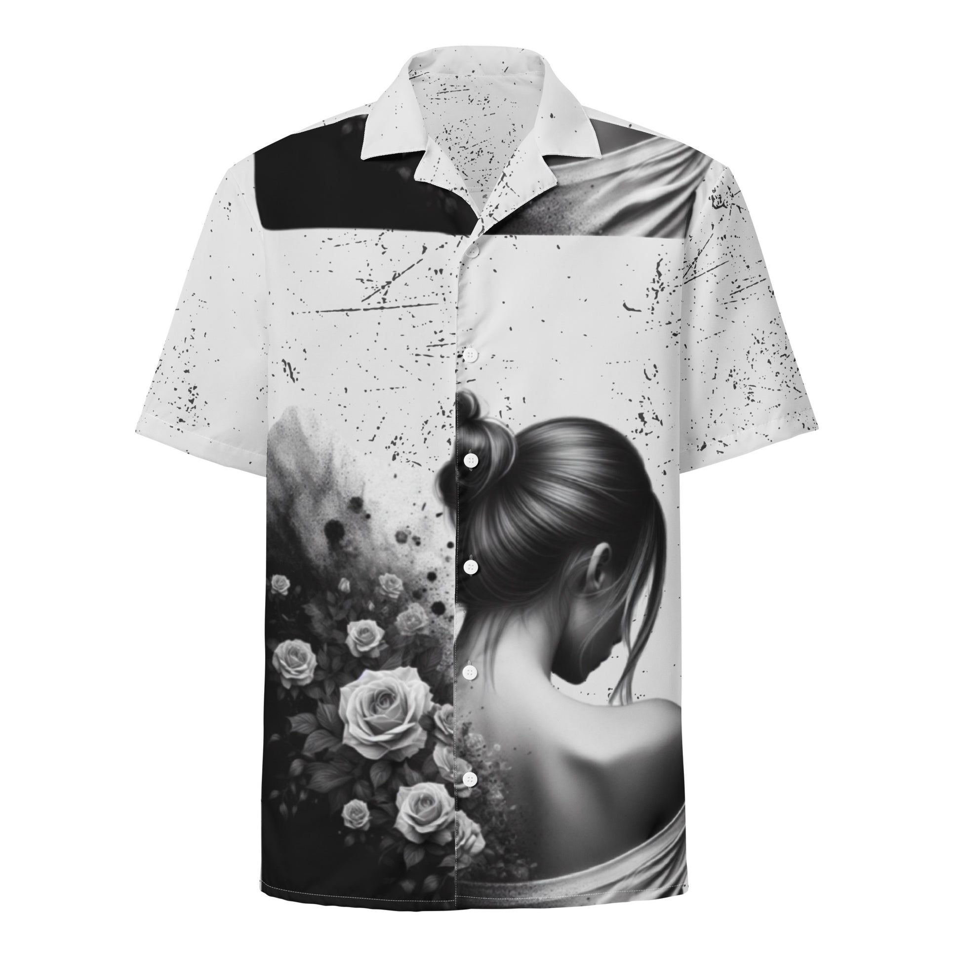 Enigmatic  Florals Unisex Button Shirt Front