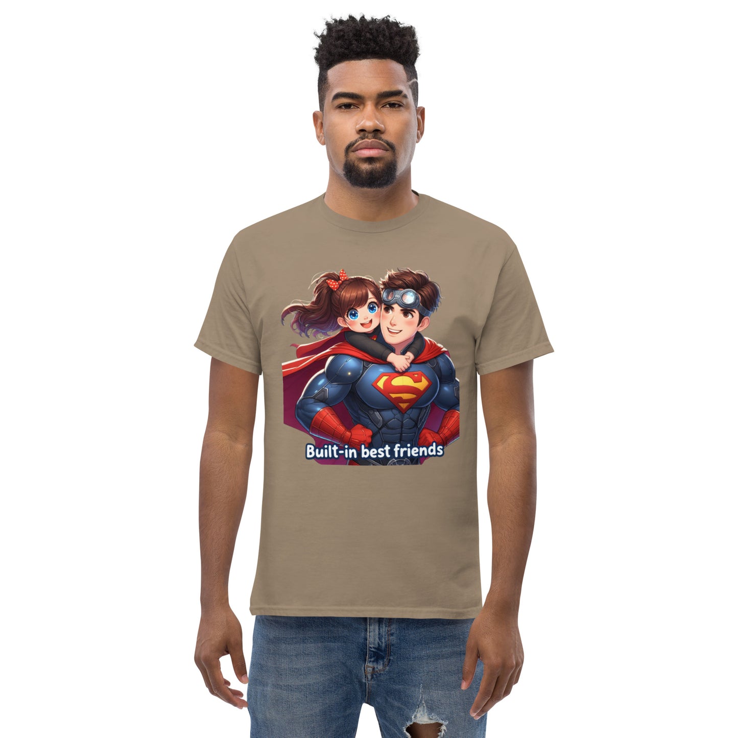 SuperHero  Dad SuperHero Men's Classic Tee brown savana