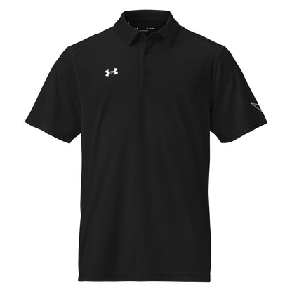 Under Armour men's  black polo shirt with moisture-wicking fabric and anti-odor technology  front