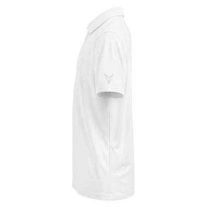 Under Armour men's  white  front polo shirt with moisture-wicking fabric and anti-odor technology left