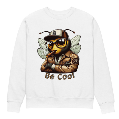 Mr Bee Be Cool Unisex Eco Sweatshirt White front 