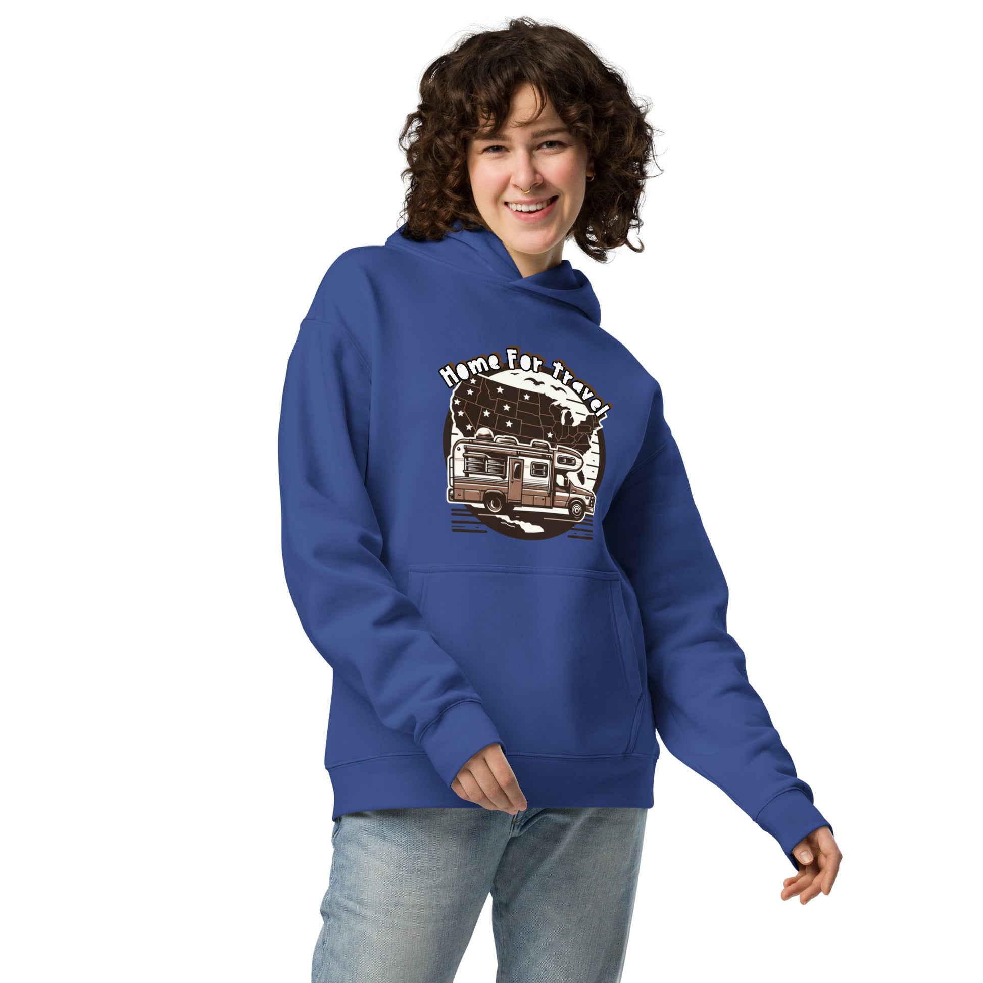 Home For Travel Unisex Oversized Hoodie cobalt  front female