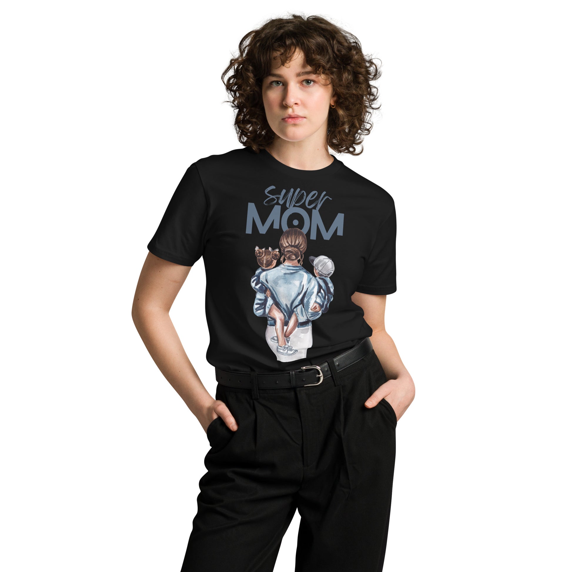 Supermom Unisex Premium T-Shirt black front female