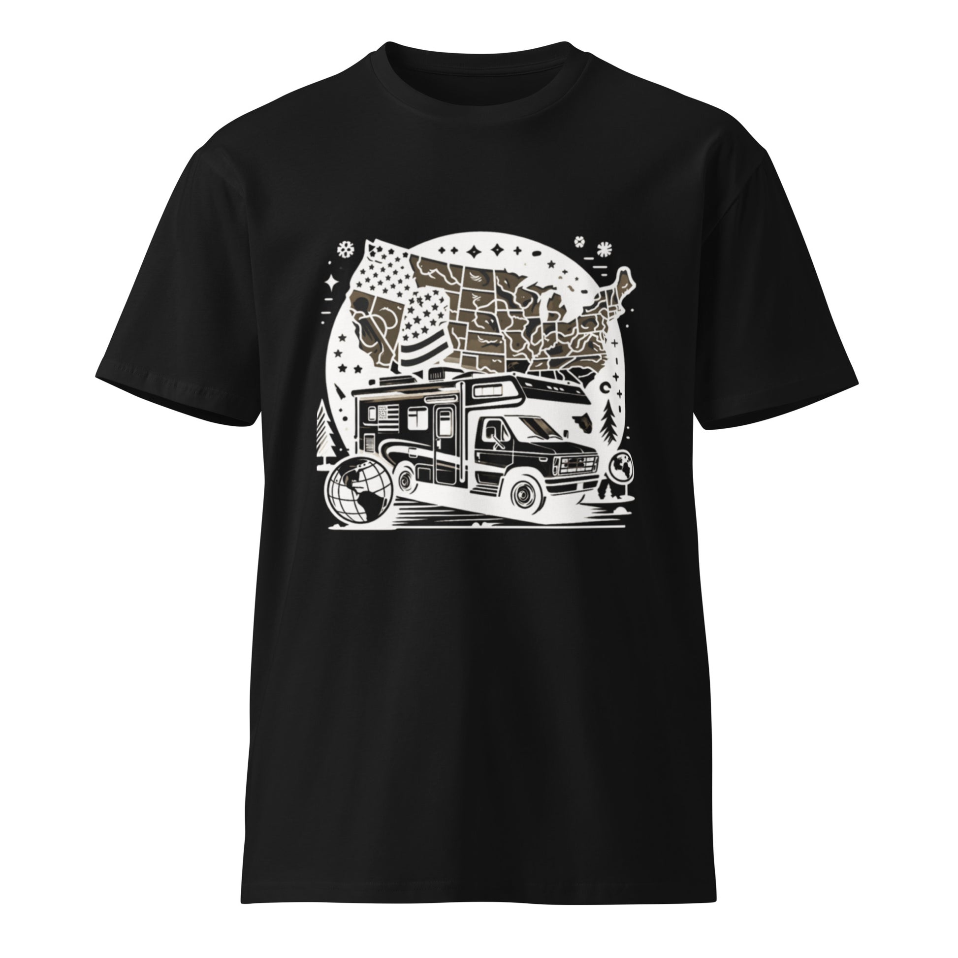 Caravan Unisex Premium T-shirt Black Front