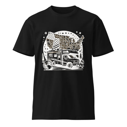 Caravan Unisex Premium T-shirt Black Front