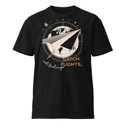 Paper Airplane Unisex Premium T-shirt black front