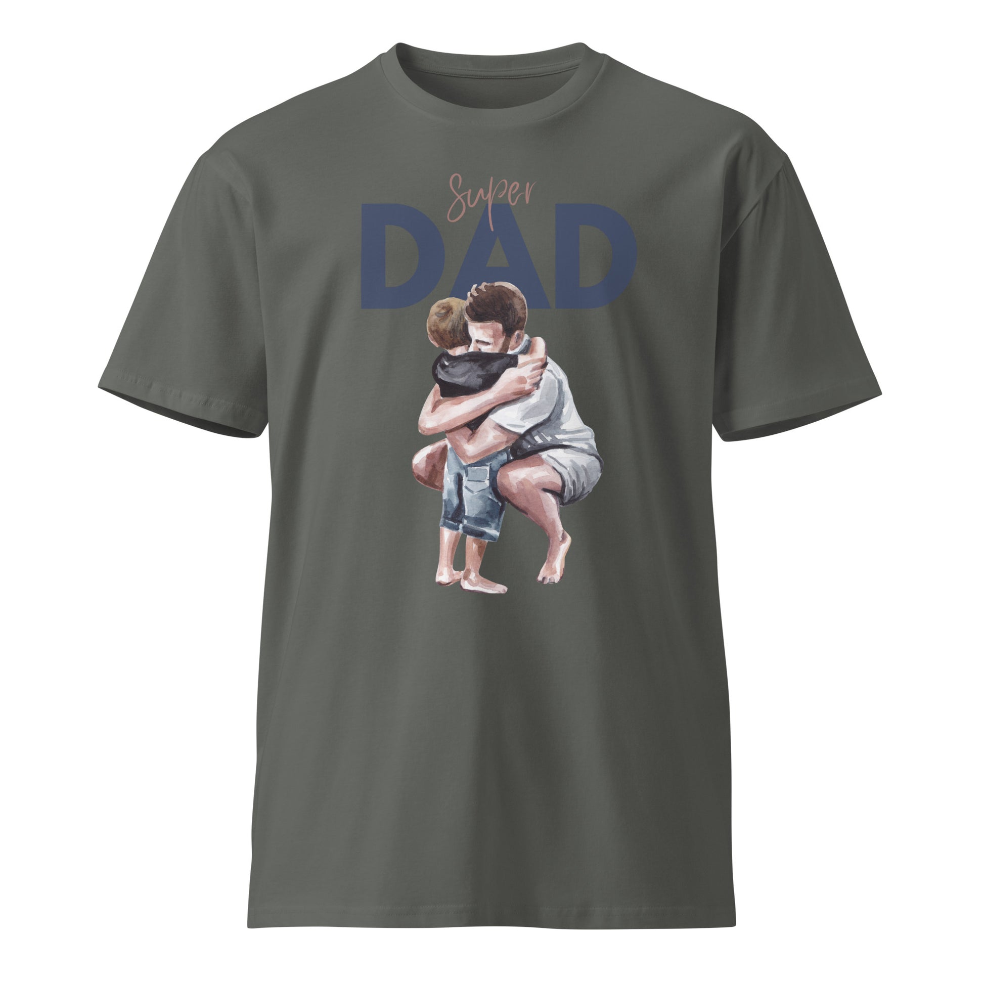 Superdad Unisex Premium T-shirt charcoal front 