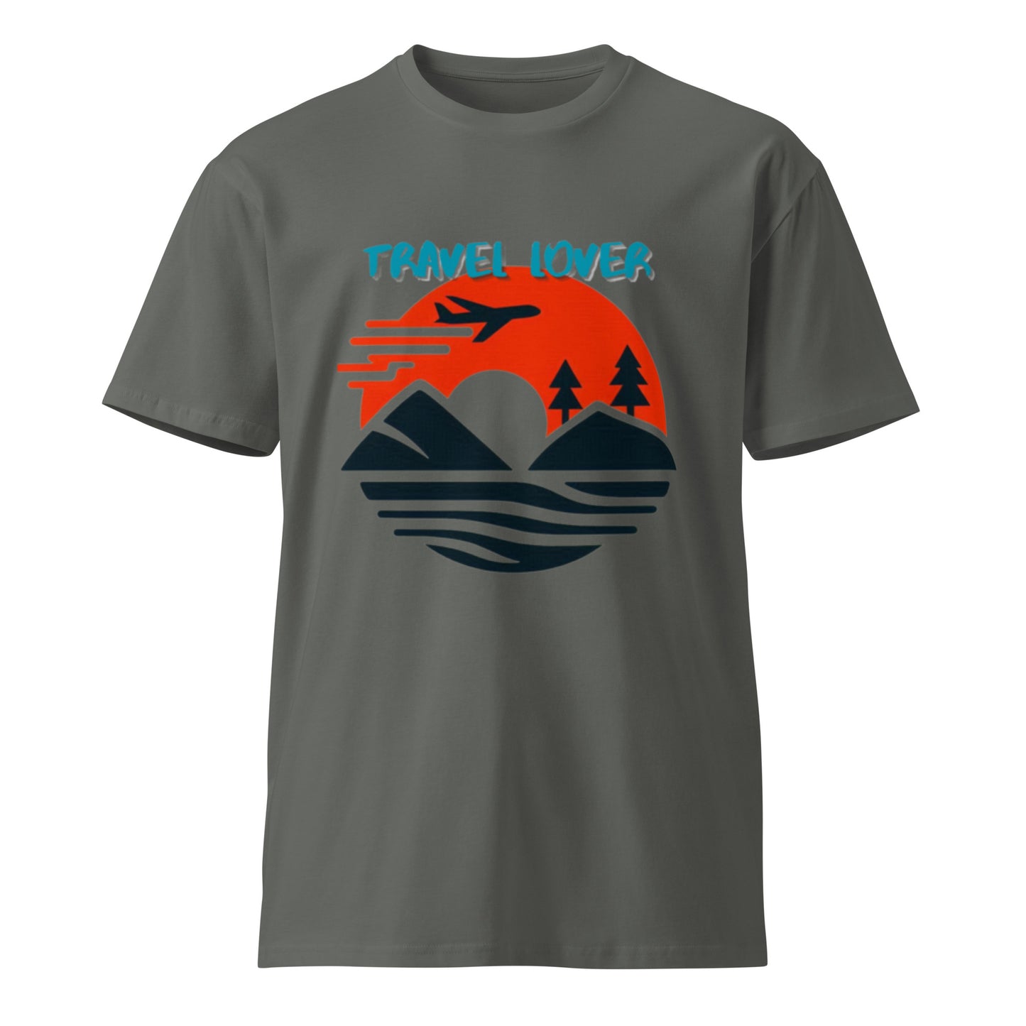 Travel Lover Unisex Premium T-shirt charcoal front