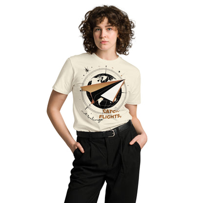 Paper Airplane Unisex Premium T-shirt Natural front model