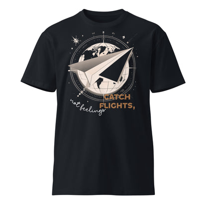 Paper Airplane Unisex Premium T-shirt navy front