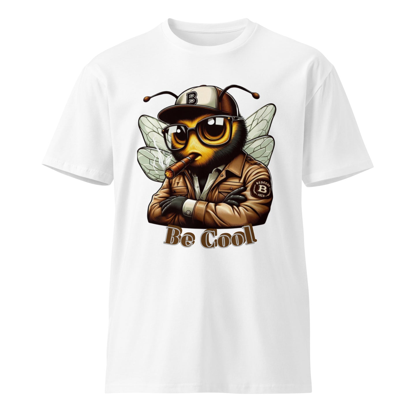 Mr Bee Be Cool Unisex Premium T-shirt White front