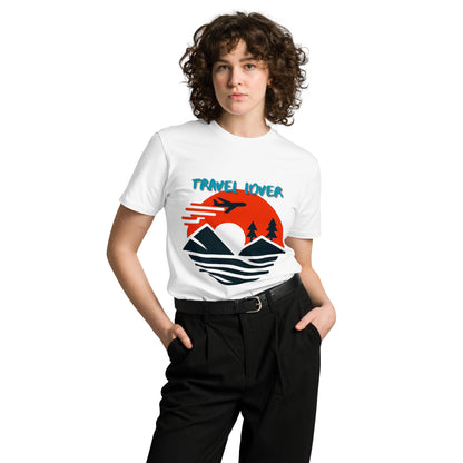 Travel Lover Unisex Premium T-shirt white front female