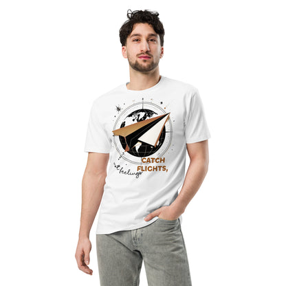 Paper Airplane Unisex Premium T-shirt white front male