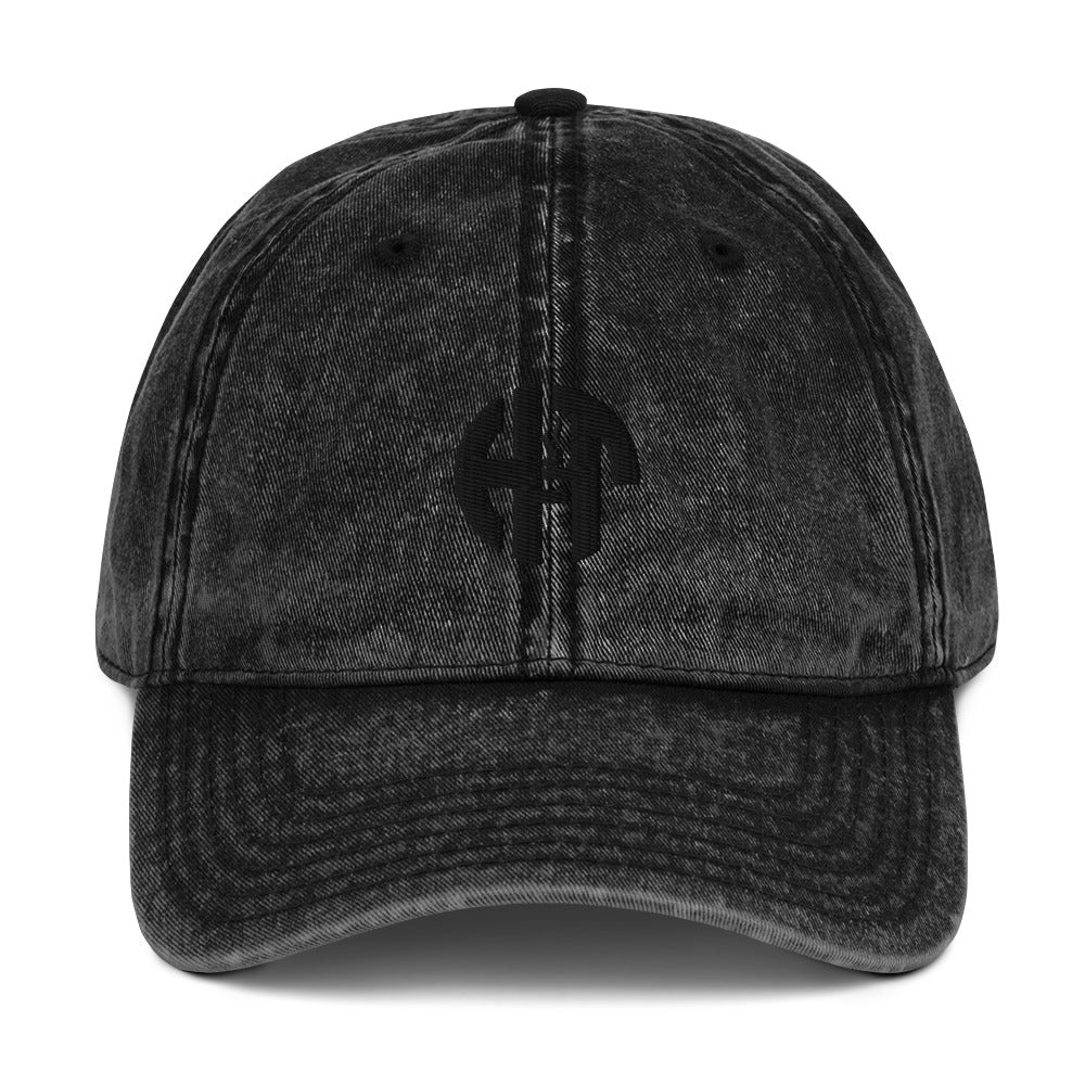 A baseball cap, featuring a embroidered logo HFT in the center. The hat has a classic six-panel design with a curved brim and an adjustable strap visible at the back black