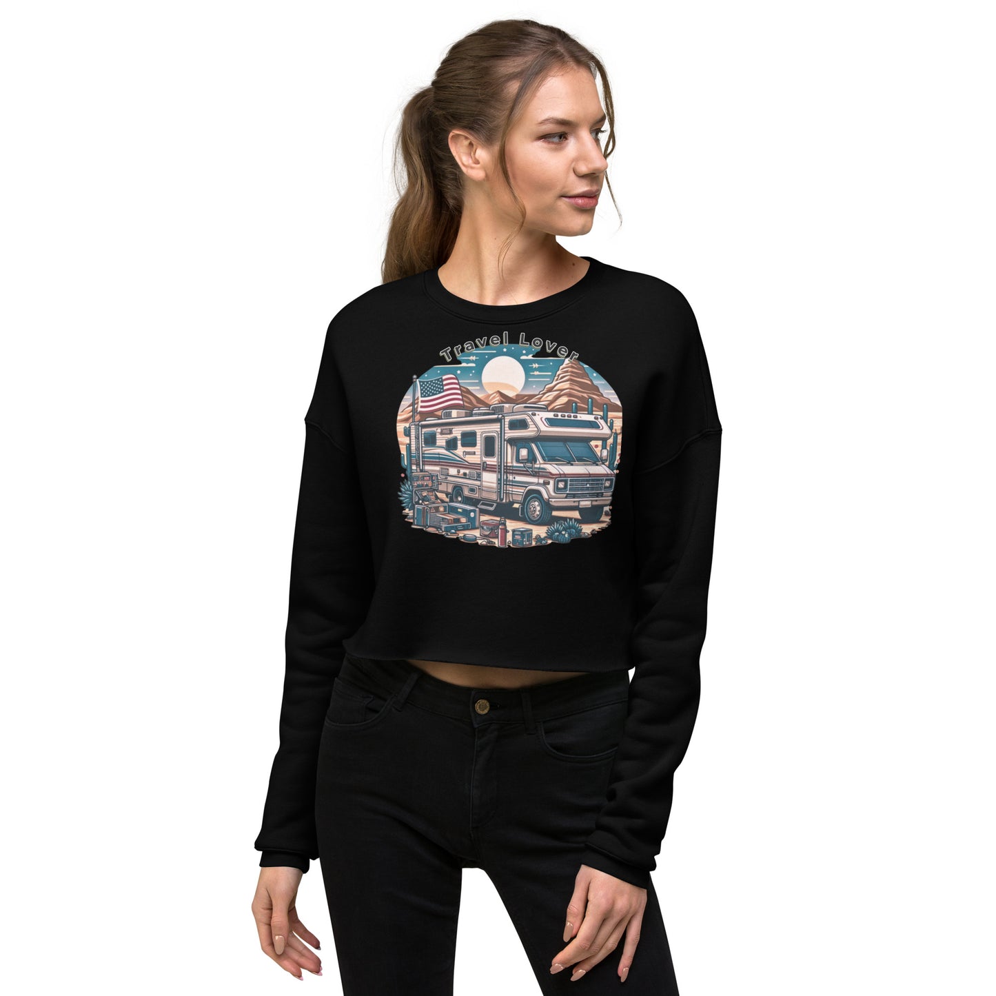 Travel Lover Women's Cropped Sweatshirt