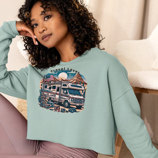 Travel Lover Women's Cropped Sweatshirt