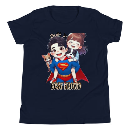 Sibling Matching Super Hero Short Sleeve T-Shirt black front