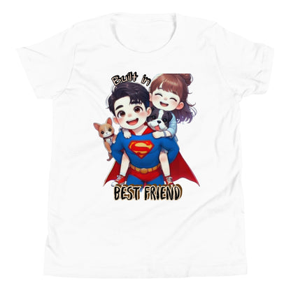 Sibling Matching Super Hero Short Sleeve T-Shirt white front